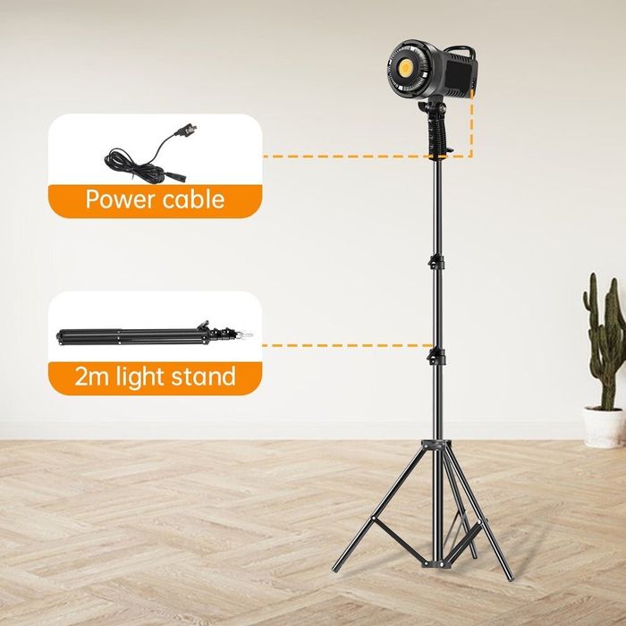 Фотографска лампа, статив, 220V, черна, 2, 8 м