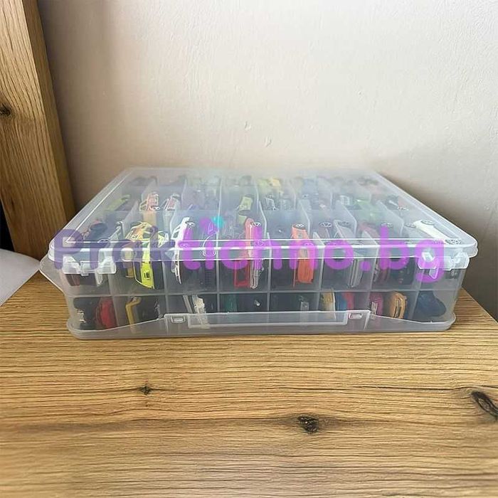 Преносимо куфарче рафт за подреждане на колички, 46 отделения