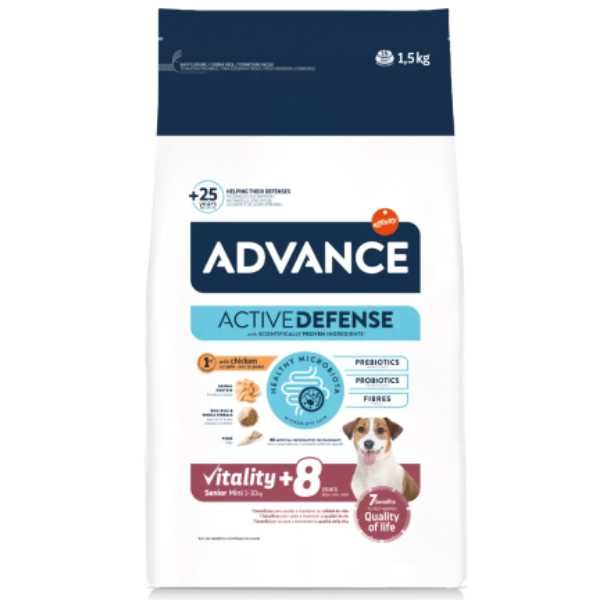 Храна за Кучета от Мини Породи над 8 години - с Пиле - 3кг - Advance