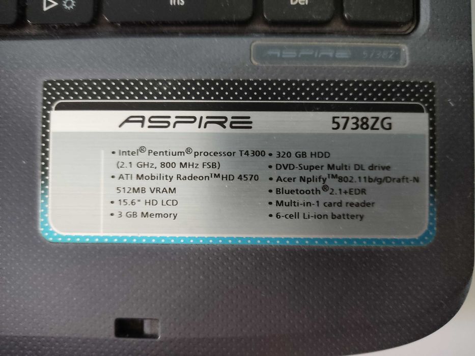 Acer Aspire 5738zg на части