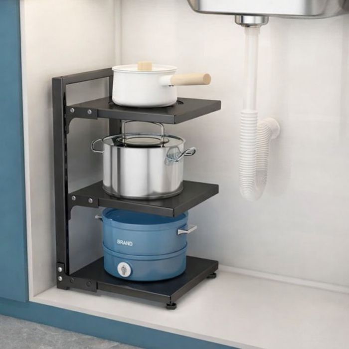 Полка-органайзер под раковину, металлическая, 2 уровня