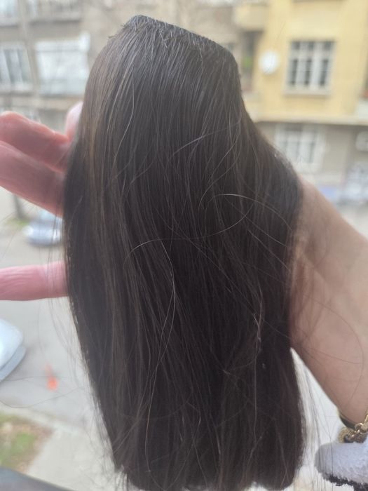 естествена славянска коса на опашка