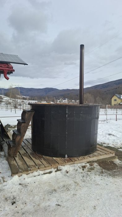 Ciubar pentru baie cu soba pe lemne