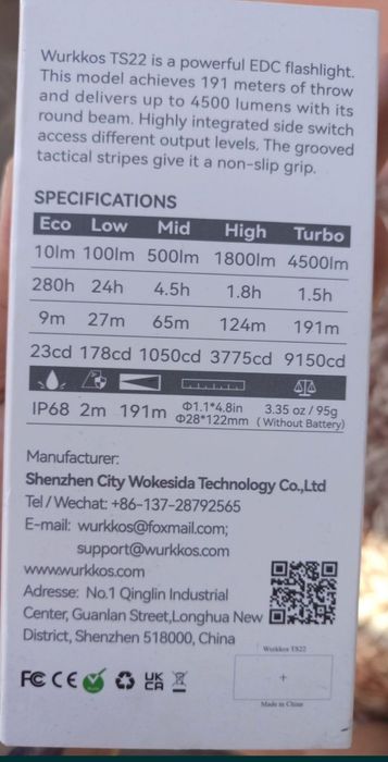 Lanterna Led Wurkkos Ts22 Xhp70.2 Extrem De Luminoasa, Lanterna Reinca