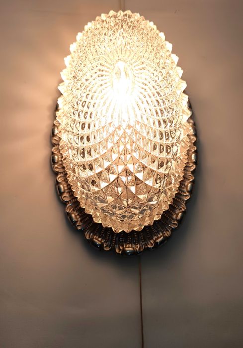 Aplică LIMBURG Art Deco, Mid-Century Modern, vintage, sticla ananas