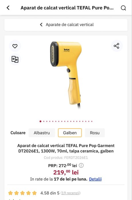 Fier de calcat Tefal cu aburi
