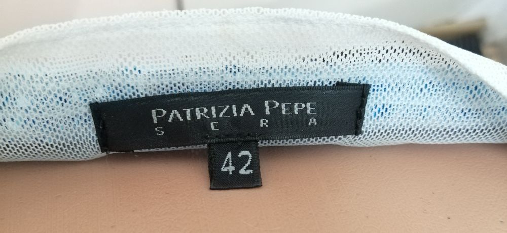 Дамски топ Patrizia Pepe, вечерна риза с пайети