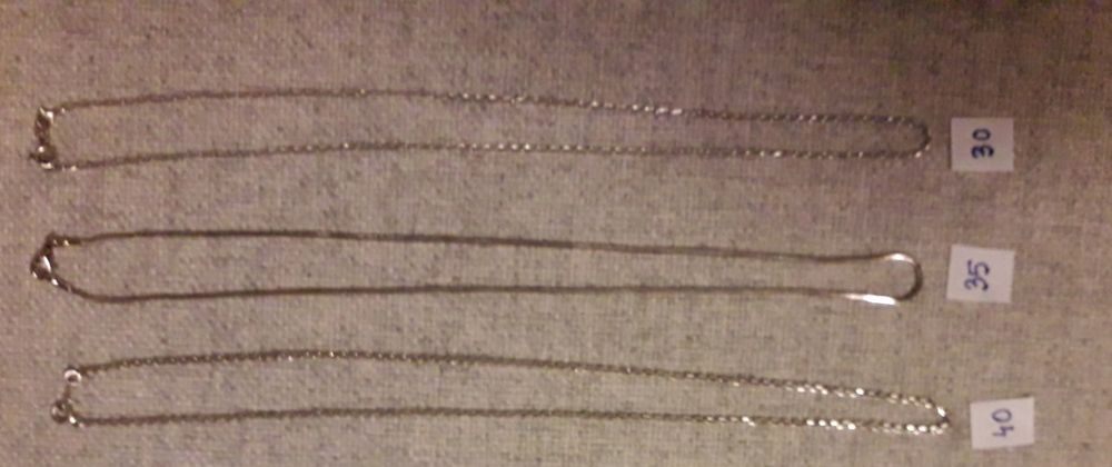 3 Lanțuri argint 925, lungime 45-55 cm