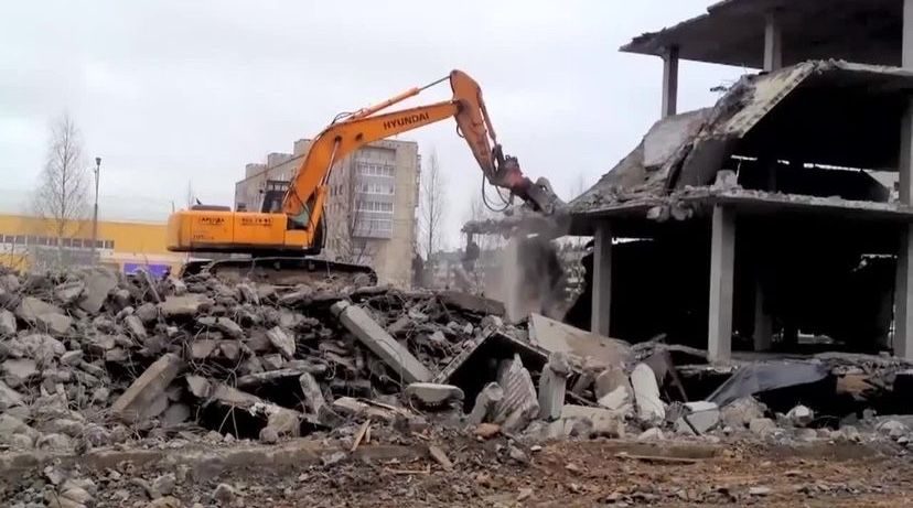 Снос здания аренда эксковаторов
