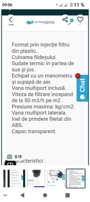 Vând filtru nisip piscine