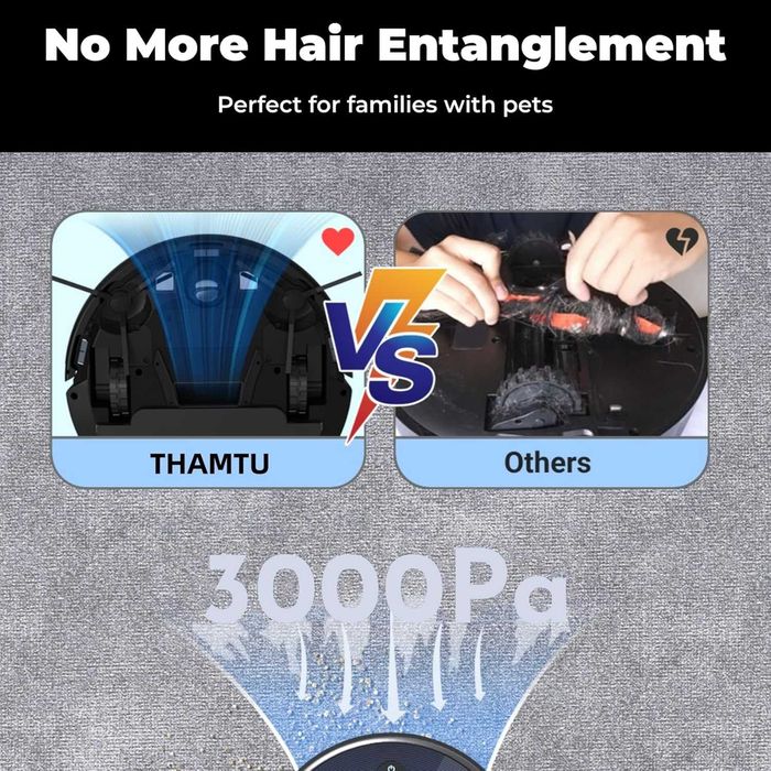 Прахосмукачка робот Tamtu G10 2700Pa, Alexa, Animal, самозареждаща се