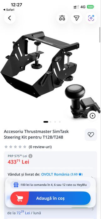 Volan Thrustmaster + set reglaj 3 pozitii si Nucă