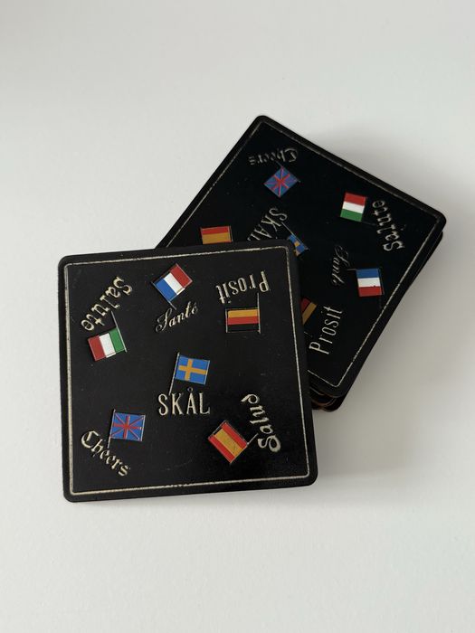 Set suport pahar piele