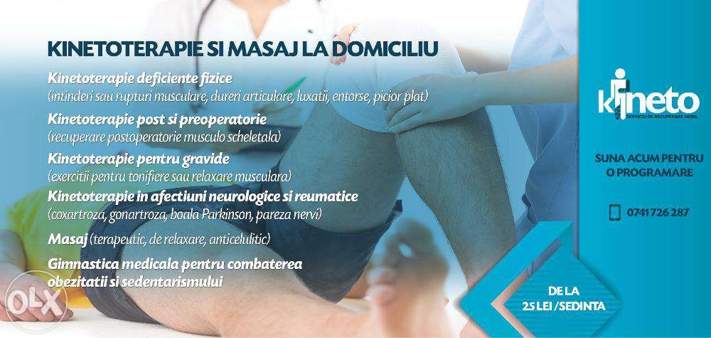 Kinetoterapie la domiciliu, Asistenta Medicala,masaj,ambulanta privata