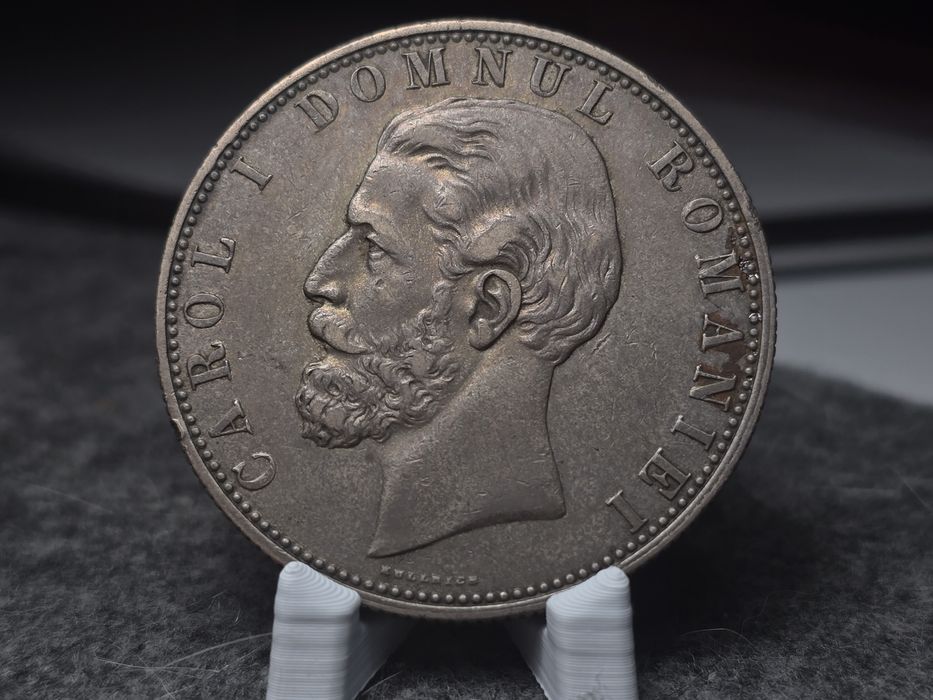 Moneda 5 lei 1880 XF-AU
