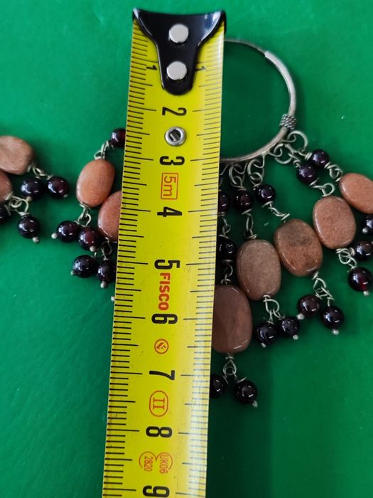 Сребърни обеци с гранати и ахат