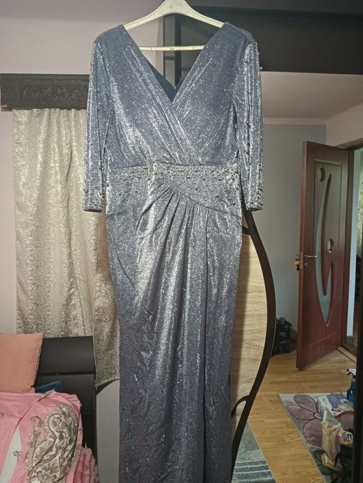 Rochie ocazie gri argintiu