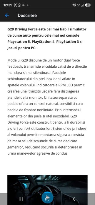 Volan gaming logitech g29