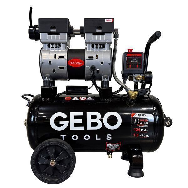 Безшумен компресор без шум без масло 24 л gebo tools