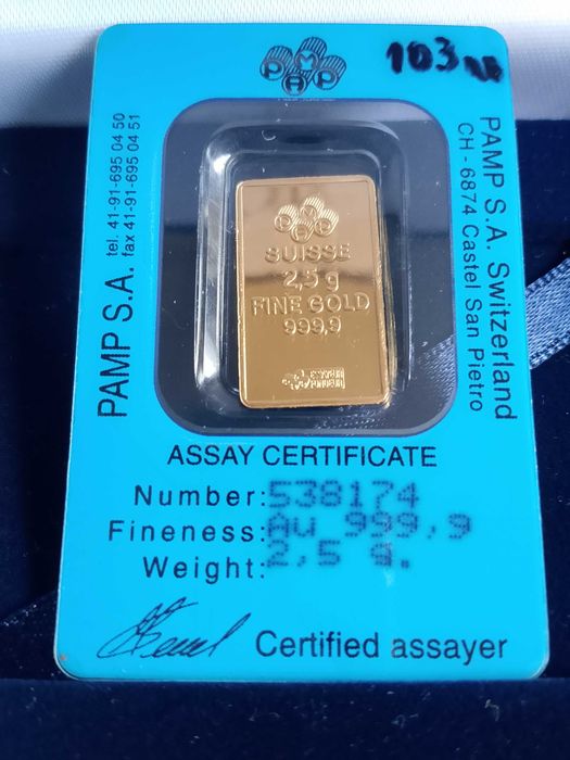 PAMP SUISSE златно кюлче