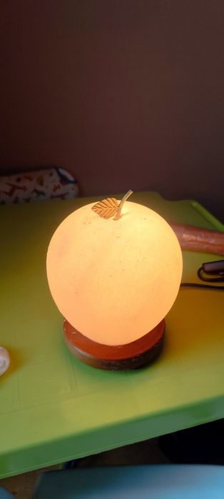 Светеща солна ябълка за декорация на дома, осветление, лечение със сол