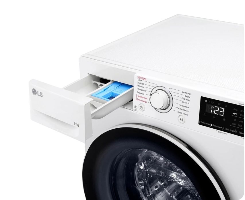 Стиральная машина LG F4V3ES6W, 11 кг, Inverter, AIDD Steam Акция