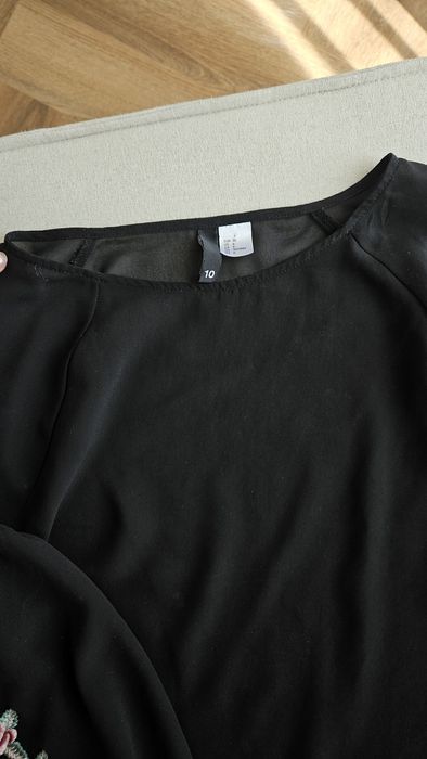 H&M Къса прозрачна блуза с бродерия, размер  S