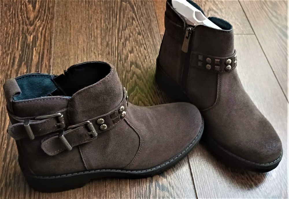 Botine IGI&CO din piele cu catarame si tinte, maro, marimea 35