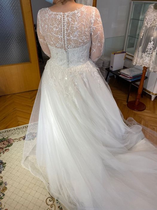 Rochie de mireasa A line de la Marithe CURATATA