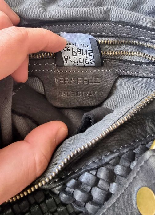 Geanta de dama piele naturala impletită. Made in Italy. Redusa 50%