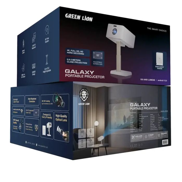 Green Lion Galaxy проектор, Android 13, Wi-Fi, 720P 4К автофокус