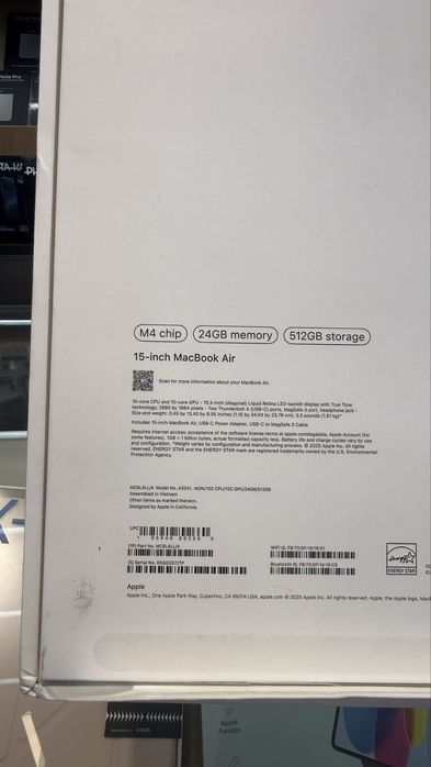 MacBook Air M4 15” 24/512GB