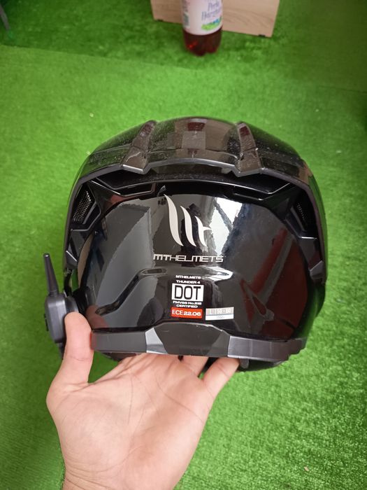 Echipament moto.Casca+intercom,costum din 2 piese+geanta picior cizme