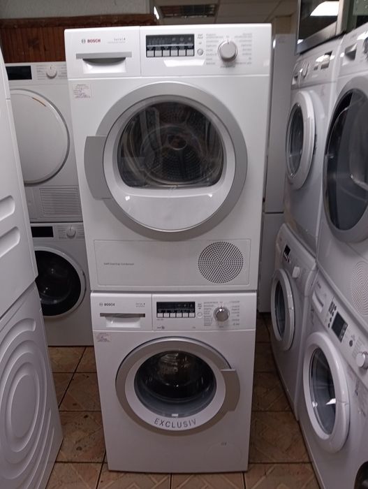 Комплект пералня и сушилня с термопомпа Бош Bosch Serie 4 A+++ 8кг
