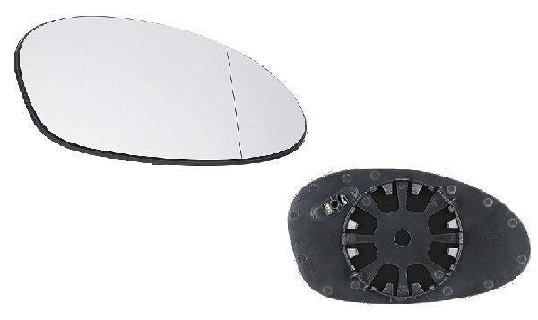Geam oglinda exterioara cu suport fixare Bmw Seria 1, 09.2004-2009; Seria 3, Coupe/Cabrio, 05.1999-09.2006 Model M3; Seria 3, 11.2004-08.2008, Dreapta, incalzita; geam asferic; cromat