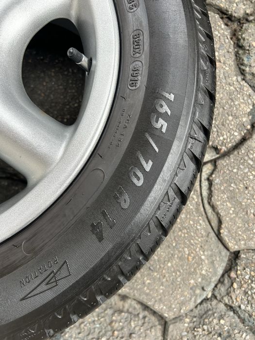 Jante aliaj 5x100mm, anvelope iarna 165/70 R14, Skoda Fabia, Rapid, VW Polo, Fox, Seat Ibiza