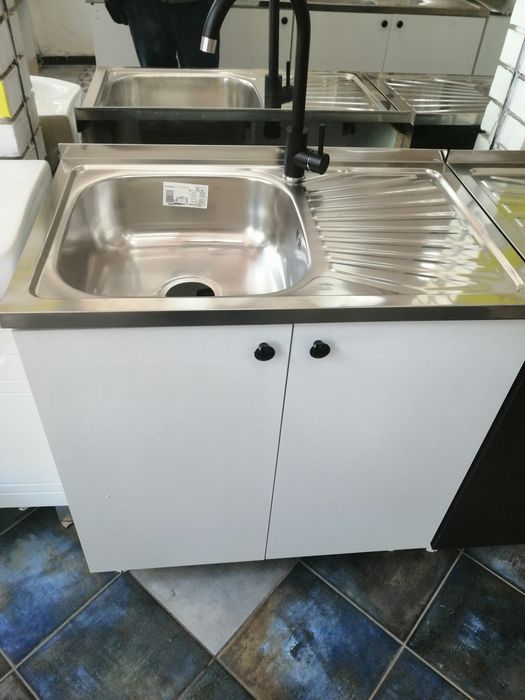 Нов кухненски шкаф с мивка бордова 80/50 за кухня