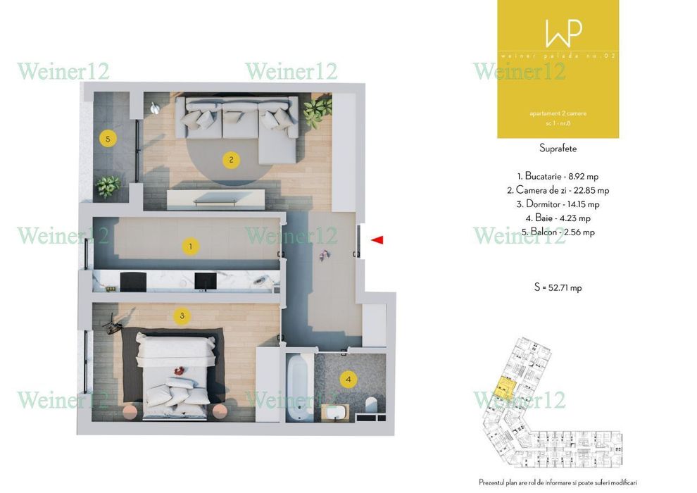 Apartament 2 Camere Decomandat Start Vanzari Etapa 2 Weiner2 VestGroup — fotografia 1