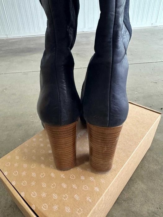 Cizme piele albastru bleumarin mov 40