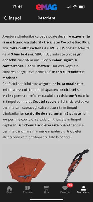 Tricicleta pentru copii Coccolle Giro Plus