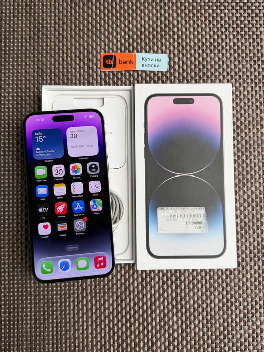 100% Батерия! iPhone 14 PRO MAX  Лизинг от 18€/мес deep purple 128gb лилав