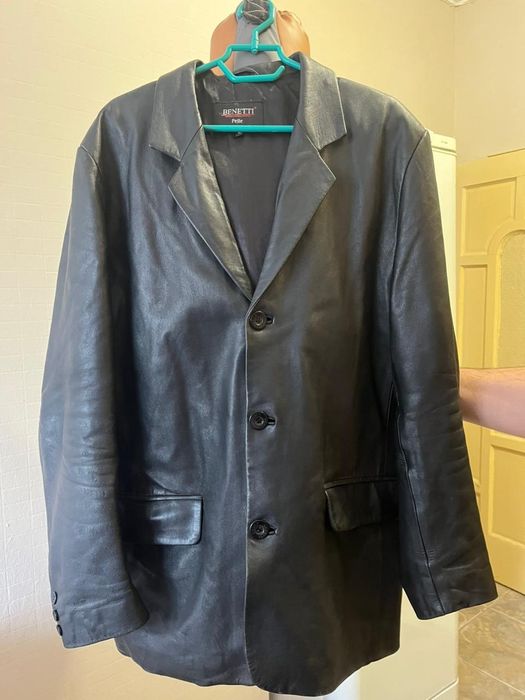 Кожаный пиджак мужской.