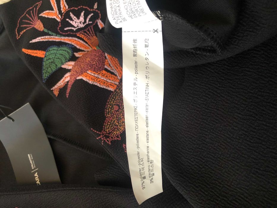 Rochie noua ZARA cu imprimeu broderie leopard, marime L