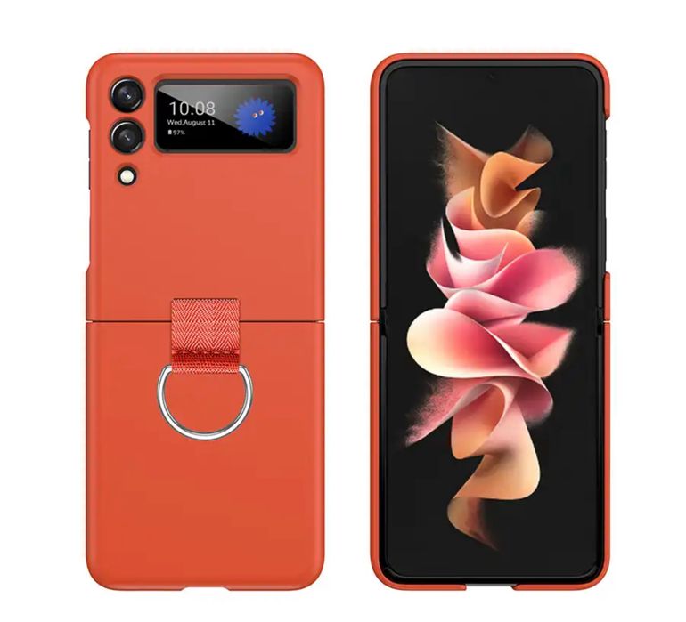 Samsung Z FLIP 3 4 5 6 7 7FE - Husa 360 Ultra Slim Din Plastic cu Inel