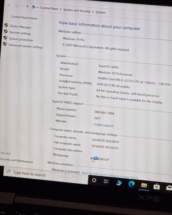 Laptop Dell xps  13 inc