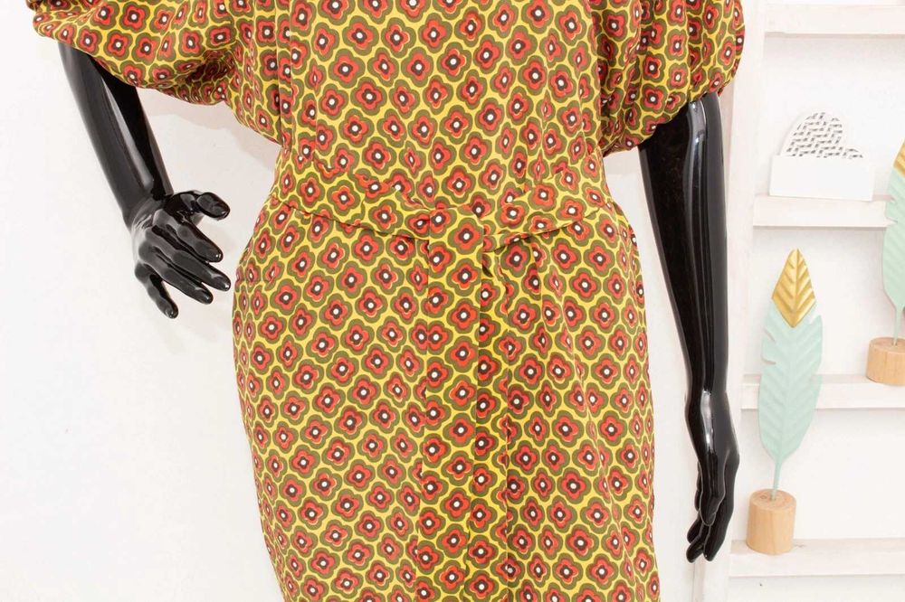 Weekend Max Mara дамска копринена рокля флорална с колан 34 XS-S