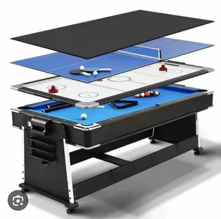 Игровой стол 4в1 бильярд аерохоккей стол теннис