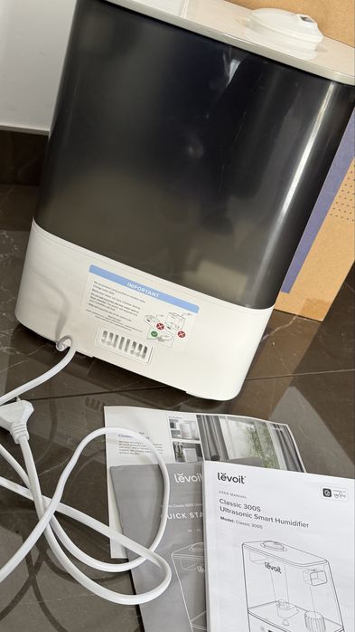 Umidificator aer Levoit 300S Ultrasonic, rezervor 6L, autonomie 60 ore, senzori, silentios, cu aplicatie pe telefon