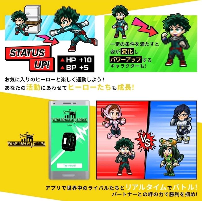 Рядък японски Bandai Vital Bracelet BE My Hero Academia Special Set.