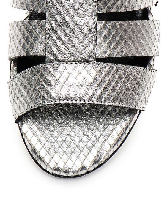 JUST CAVALLI № 37 – Дамски кожени сандали "SILVER GLADIATOR" нови